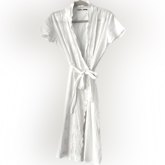 Mizuiro-ind Japanese Boutique Designer Eyelet Wrap Dress - Picture 1 of 9